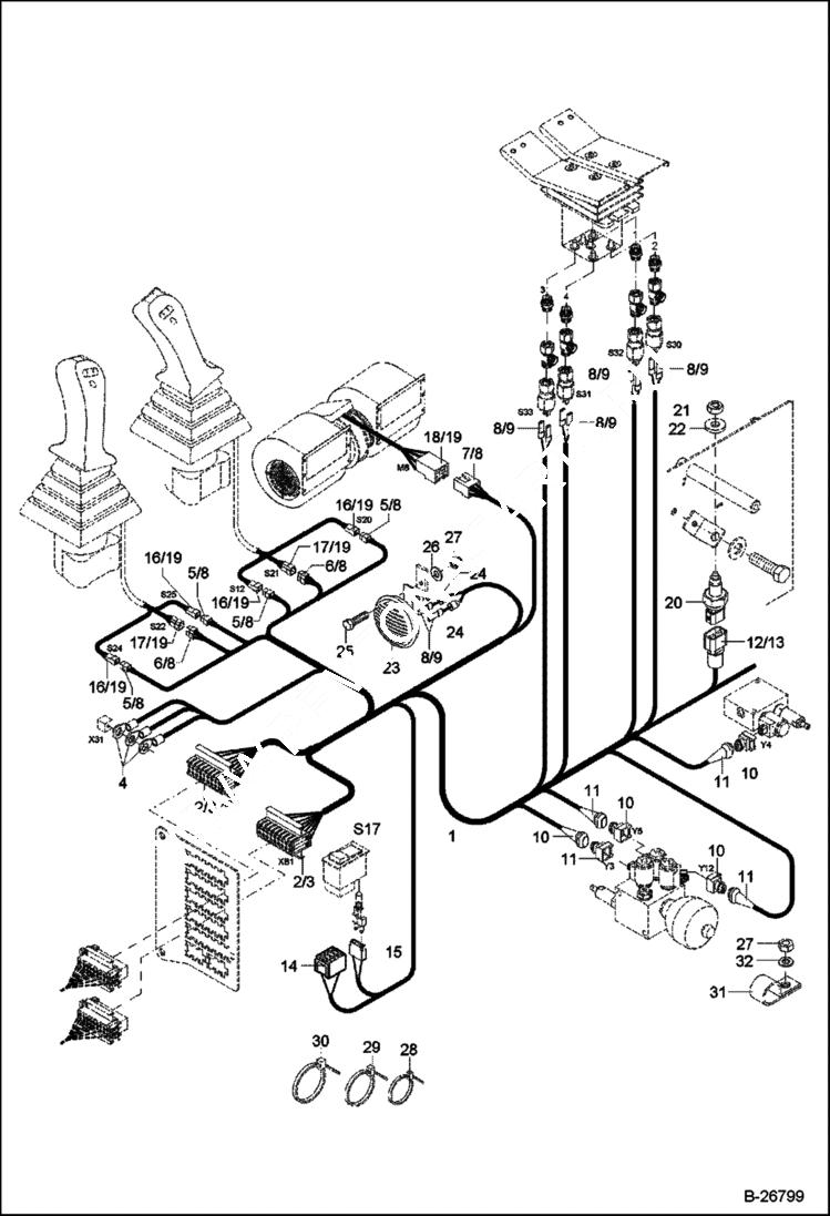 Схема запчастей Bobcat 442 - ELECTRIC INSTALLATION Floor Frame 5289 11380 & Above ELECTRICAL SYSTEM