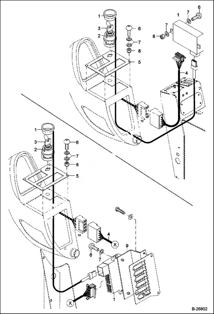 Схема запчастей Bobcat 442 - ELECTRIC INSTALLATION Immobilizer ELECTRICAL SYSTEM