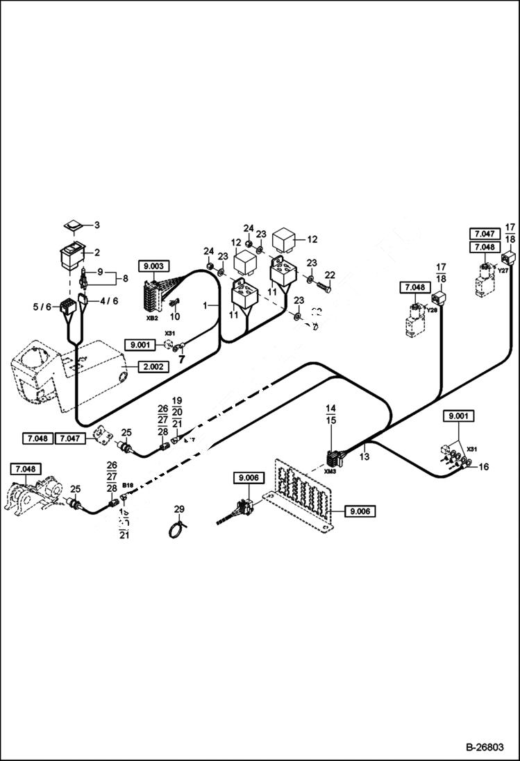 Схема запчастей Bobcat 442 - ELECTRIC INSTALLATION Boom Hight Limitation ELECTRICAL SYSTEM