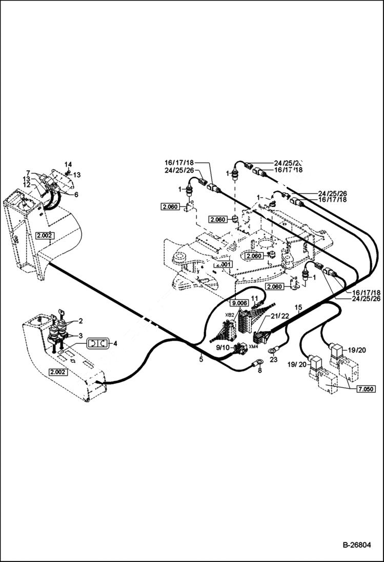 Схема запчастей Bobcat 442 - ELECTRIC INSTALLATION Slew Limitation ELECTRICAL SYSTEM