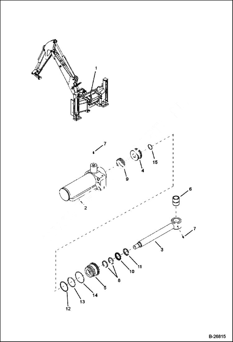 Схема запчастей Bobcat BL570 - SWING CYLINDER Top Side Shift HYDRAULIC SYSTEM