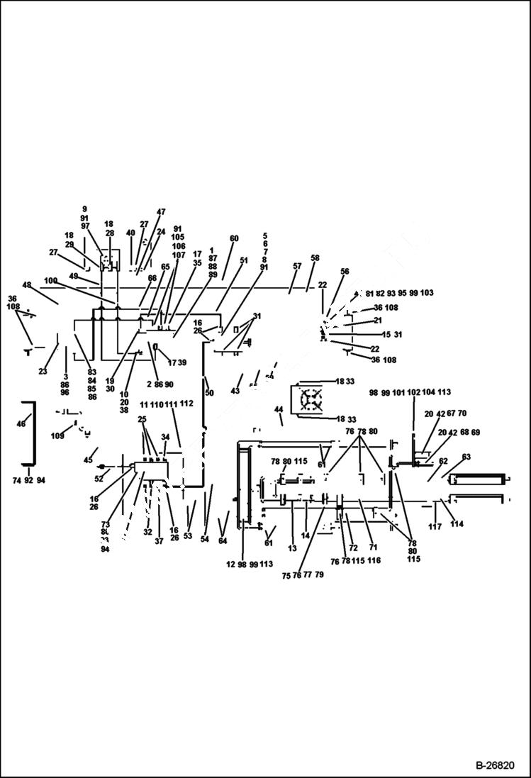 Схема запчастей Bobcat BL570 - HYDRAULIC CIRCUITRY (BL570) 5706 11025 & Above (BL575) 5720 11007 & Above HYDRAULIC SYSTEM