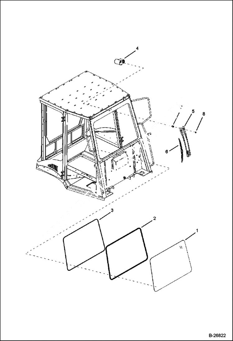 Схема запчастей Bobcat BL570 - CAB Front Window CAB