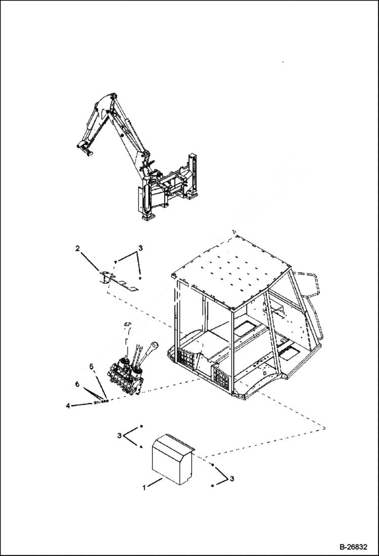 Схема запчастей Bobcat BL570 - COVER Rear Distribution Side Shift Backhoe CAB