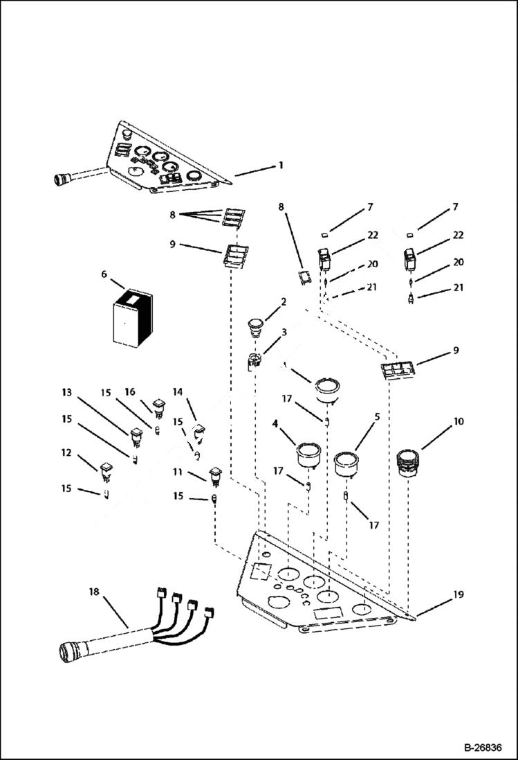 Схема запчастей Bobcat BL570 - ELECTRICAL Dashboard ELECTRICAL SYSTEM