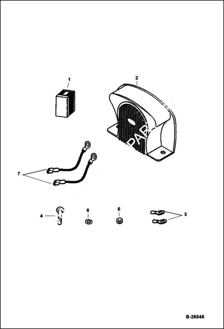 Схема запчастей Bobcat 2300 - BACKUP ALARM KIT ACCESSORIES & OPTIONS