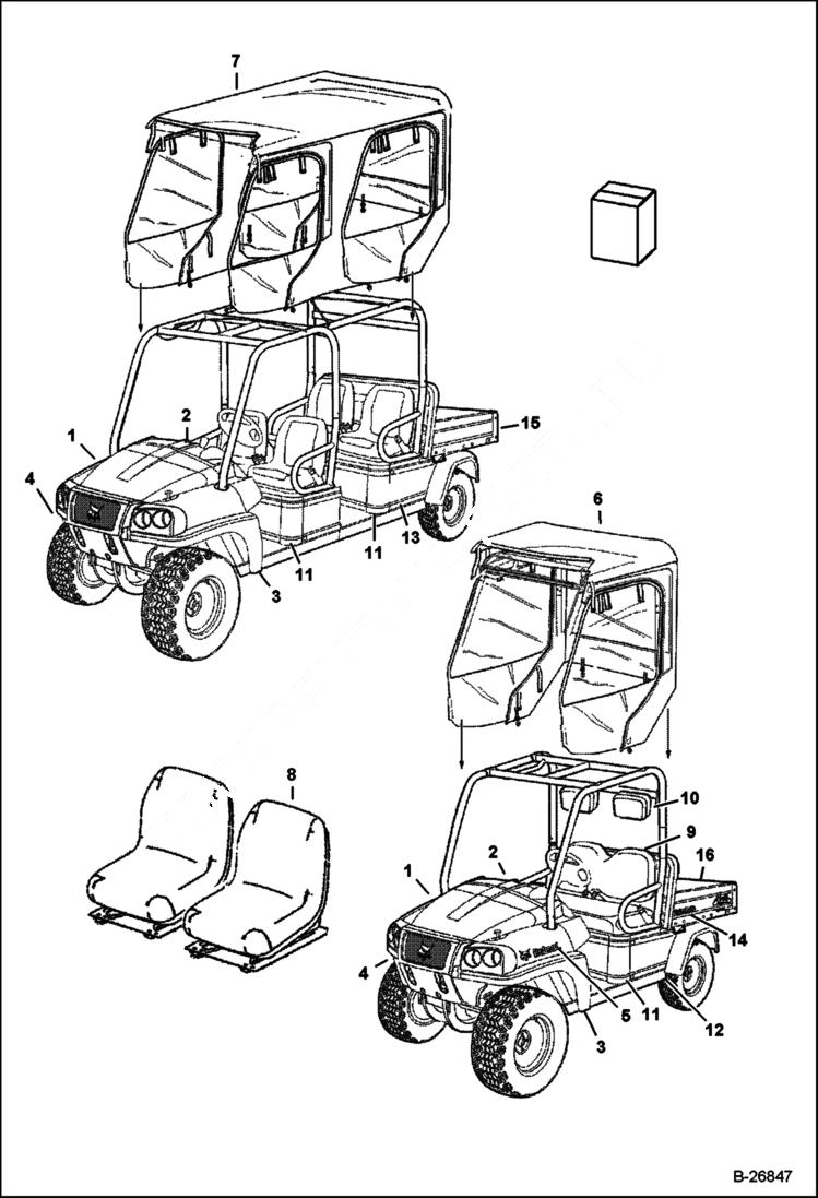 Схема запчастей Bobcat 2200 - CAMOUFLAGE PARTS ACCESSORIES & OPTIONS