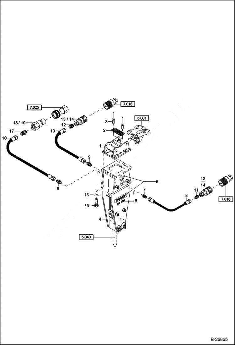 Схема запчастей Bobcat 442 - HYDRAULIC HAMMER With Hydraulic Installation ACCESSORIES & OPTIONS