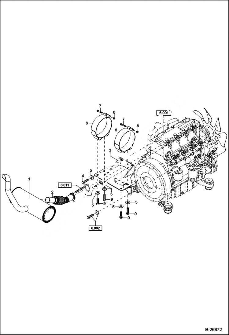 Схема запчастей Bobcat 442 - EXHAUST POWER UNIT