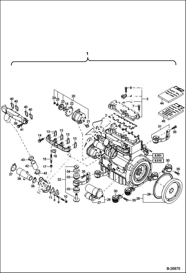 Схема запчастей Bobcat 442 - ENGINE PARTS POWER UNIT