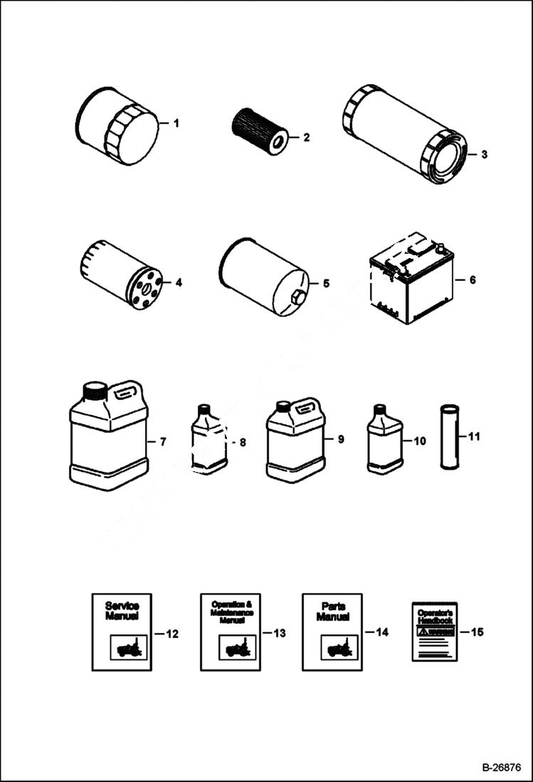 Схема запчастей Bobcat CT450 - MAINTENANCE ITEMS MAINTENANCE ITEMS