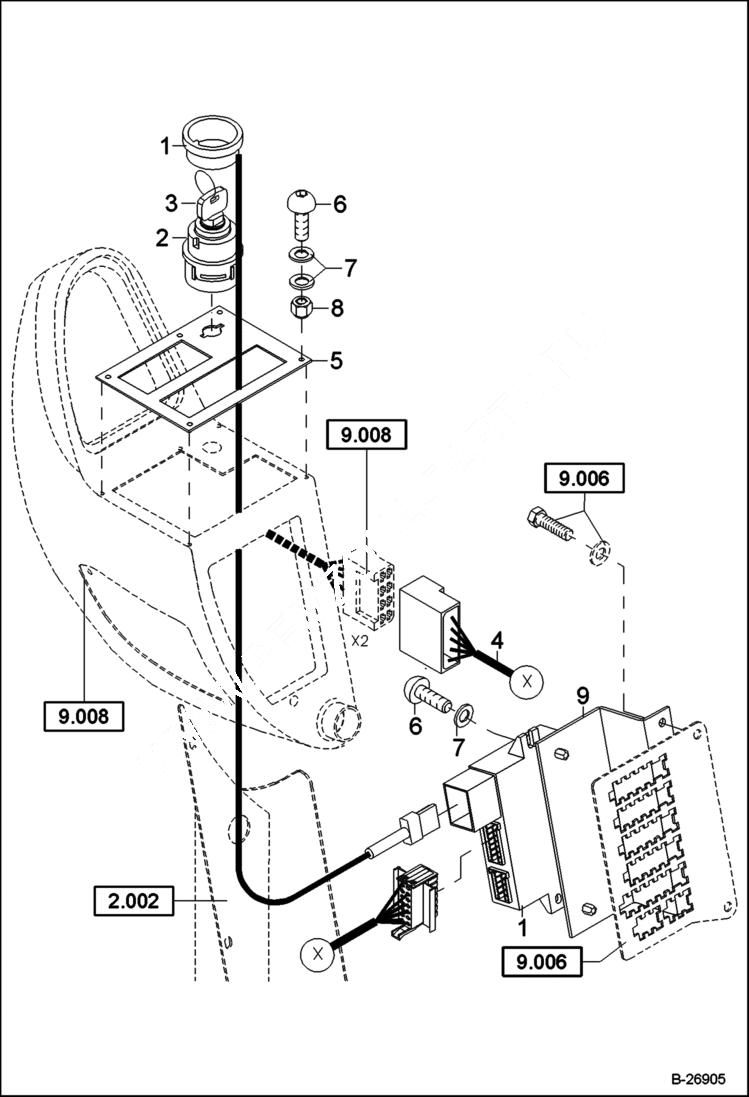 Схема запчастей Bobcat 442 - ELECTRIC INSTALLATION Immobilizer ELECTRICAL SYSTEM