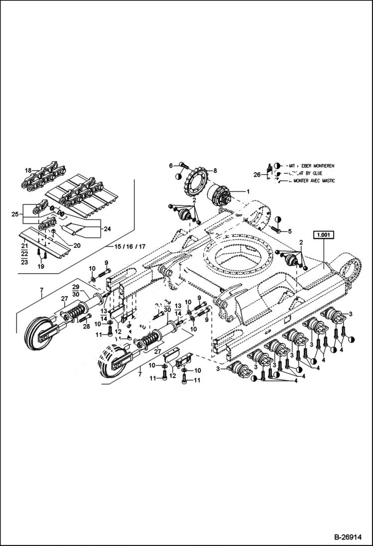 Схема запчастей Bobcat 442 - STEEL TRACK 5289 11556 & Above 5286 11593 & Above UNDERCARRIAGE