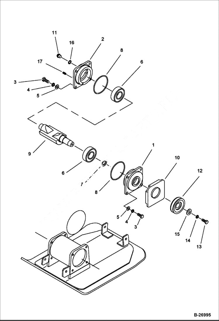 Схема запчастей Bobcat VIBRATORY PLATE COMPACTOR - VIBRATION ASSEMBLY MAIN FRAME