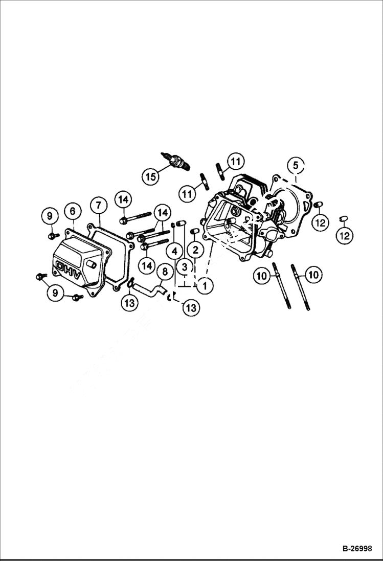 Схема запчастей Bobcat VIBRATORY PLATE COMPACTOR - ENGINE (Cylinder Head) BC15 POWER UNIT