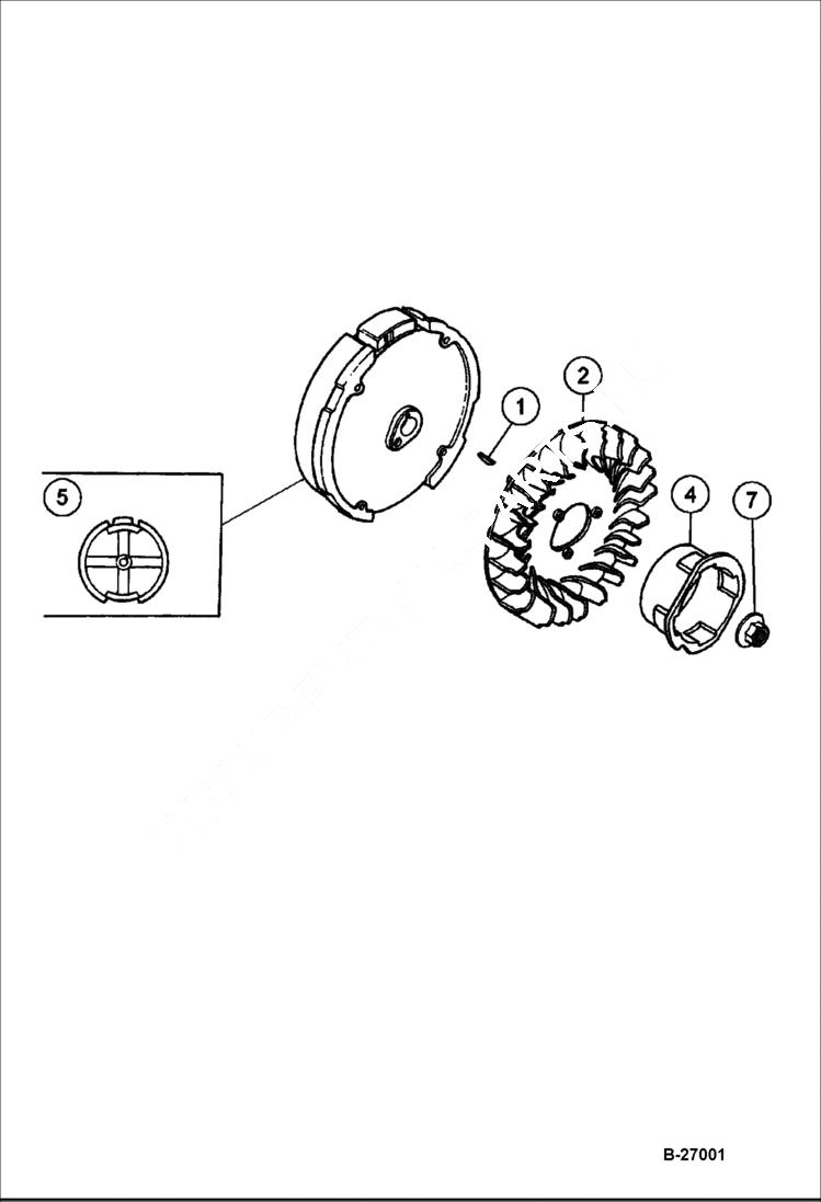 Схема запчастей Bobcat VIBRATORY PLATE COMPACTOR - ENGINE (Flywheel) BC15 POWER UNIT