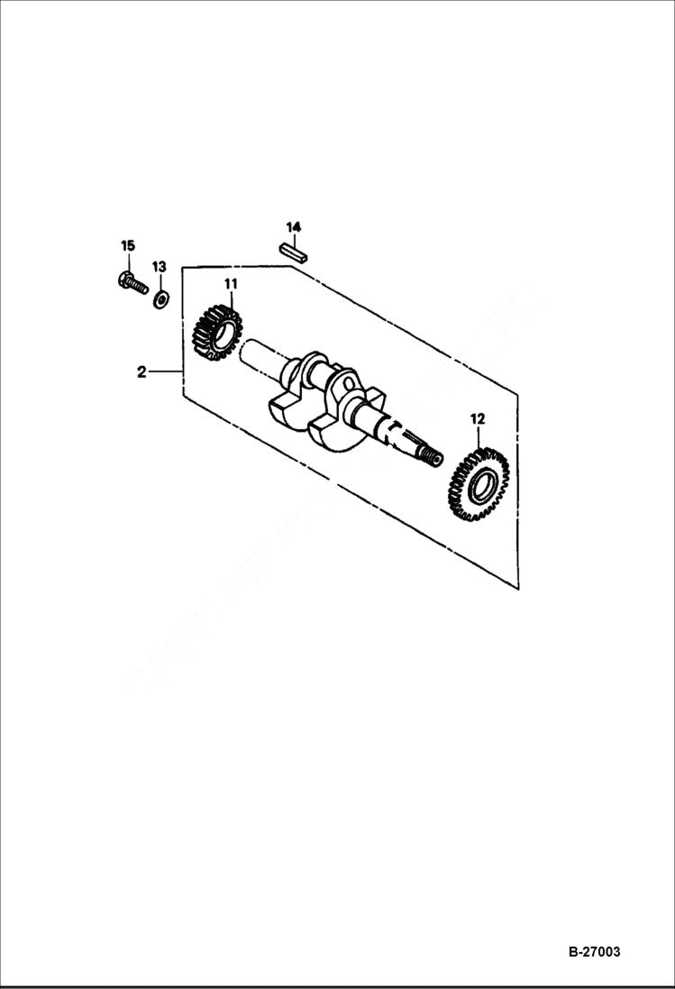 Схема запчастей Bobcat VIBRATORY PLATE COMPACTOR - ENGINE (Crankshaft) BC15 POWER UNIT