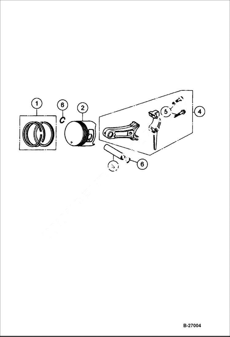 Схема запчастей Bobcat VIBRATORY PLATE COMPACTOR - ENGINE (Piston Assy) BC15 POWER UNIT