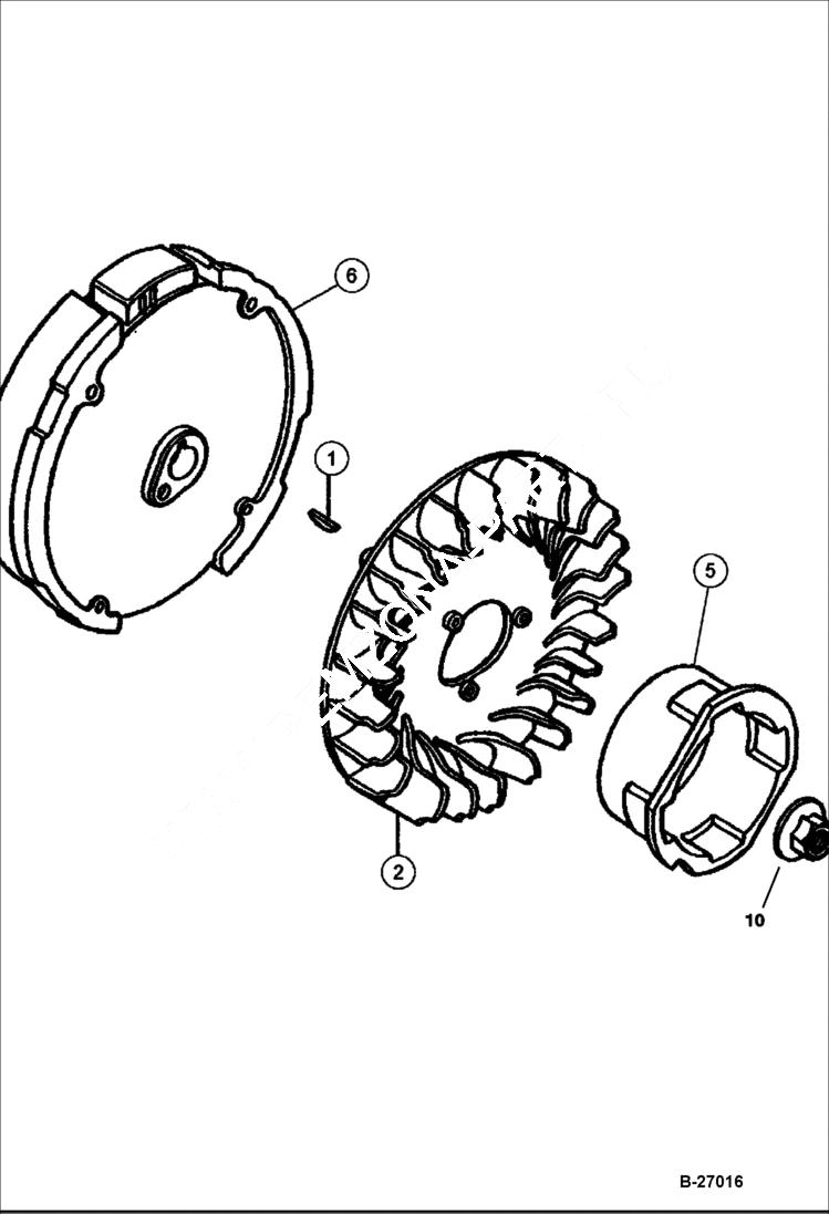 Схема запчастей Bobcat VIBRATORY PLATE COMPACTOR - ENGINE (Flywheel) BC19, BC22 POWER UNIT