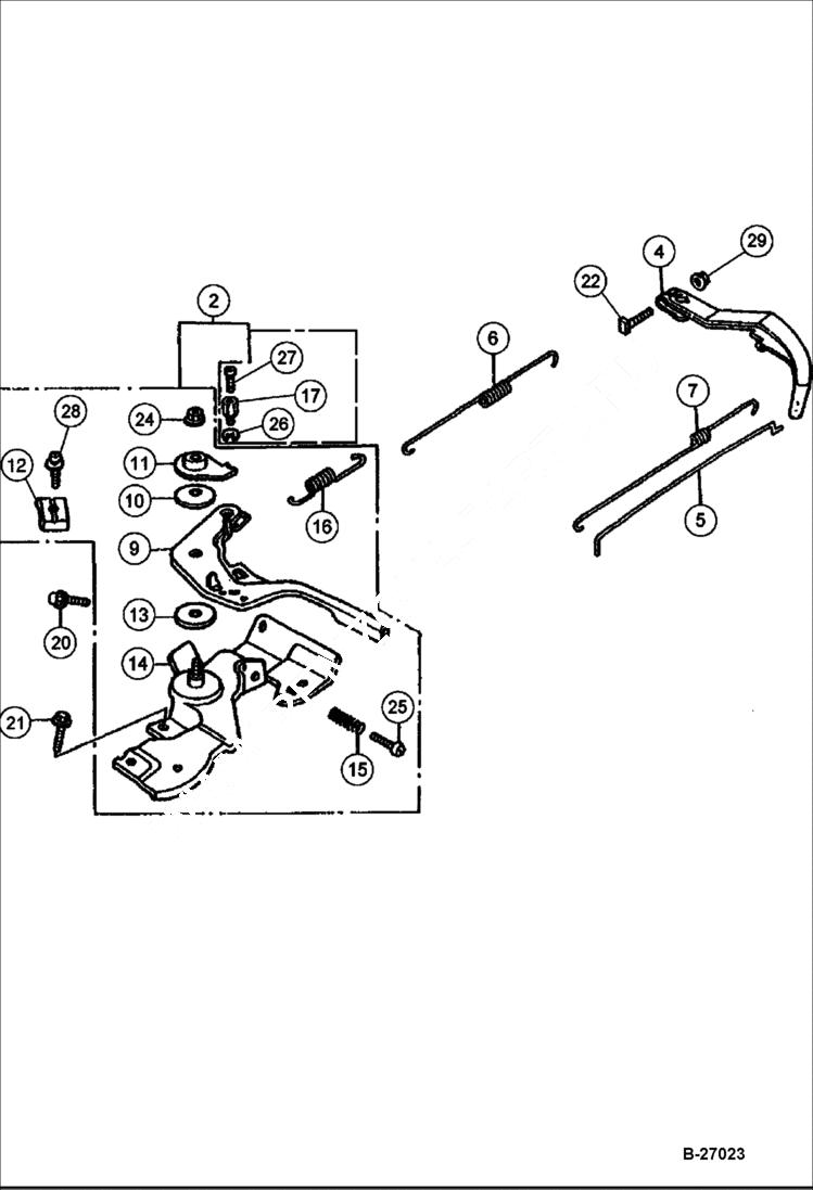 Схема запчастей Bobcat VIBRATORY PLATE COMPACTOR - ENGINE (Control Assy) BC19, BC22 POWER UNIT