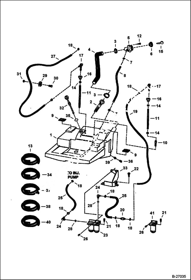 Схема запчастей Bobcat 700s - FUEL SYSTEM MAIN FRAME