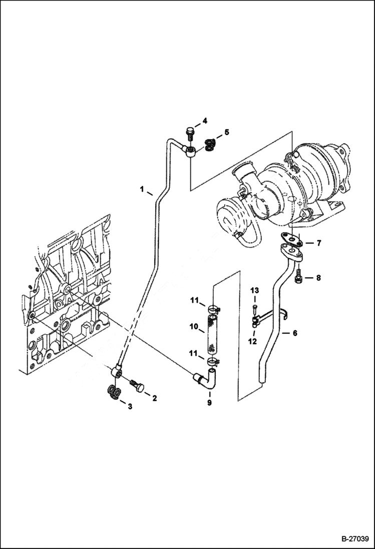 Схема запчастей Bobcat E55 - OIL PIPE POWER UNIT