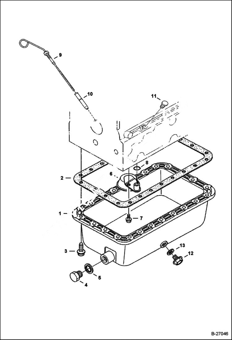 Схема запчастей Bobcat E45 - OIL PAN POWER UNIT