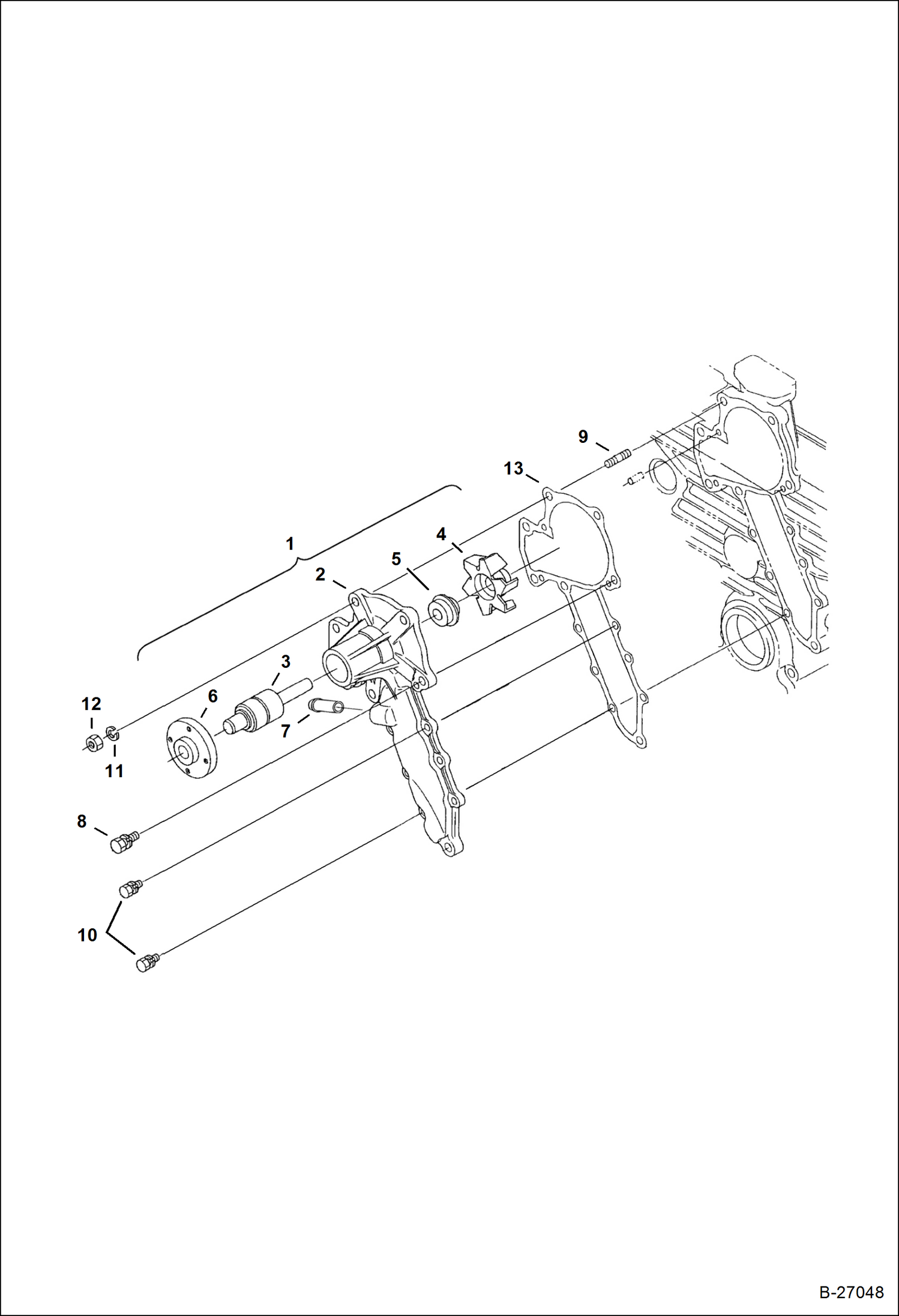 Схема запчастей Bobcat 337 - WATER PUMP POWER UNIT