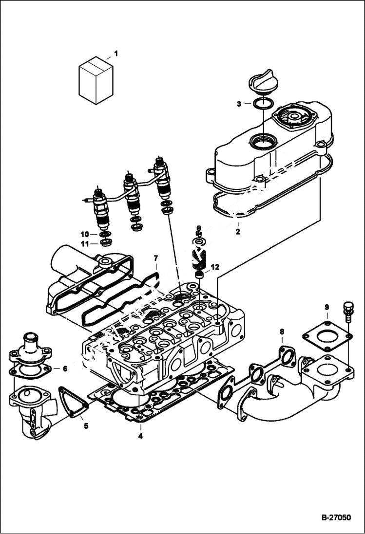 Схема запчастей Bobcat Mini Tracks Loaders - UPPER GASKET KIT (Kubota D902-E3B-BC-1) (Tier IV Replacement) REPLACEMENT ENGINE