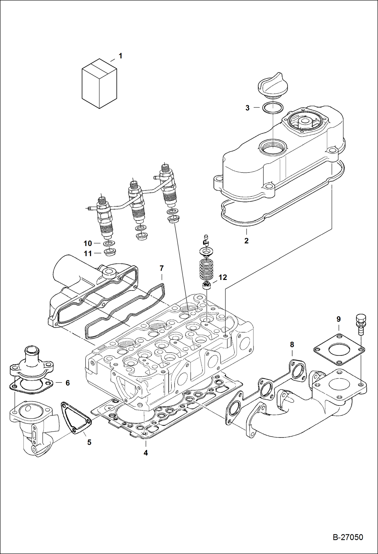 Схема запчастей Bobcat 320 - UPPER GASKET KIT (Kubota - D722-E3B-BC-5) (Tier IV Replacement) REPLACEMENT ENGINE