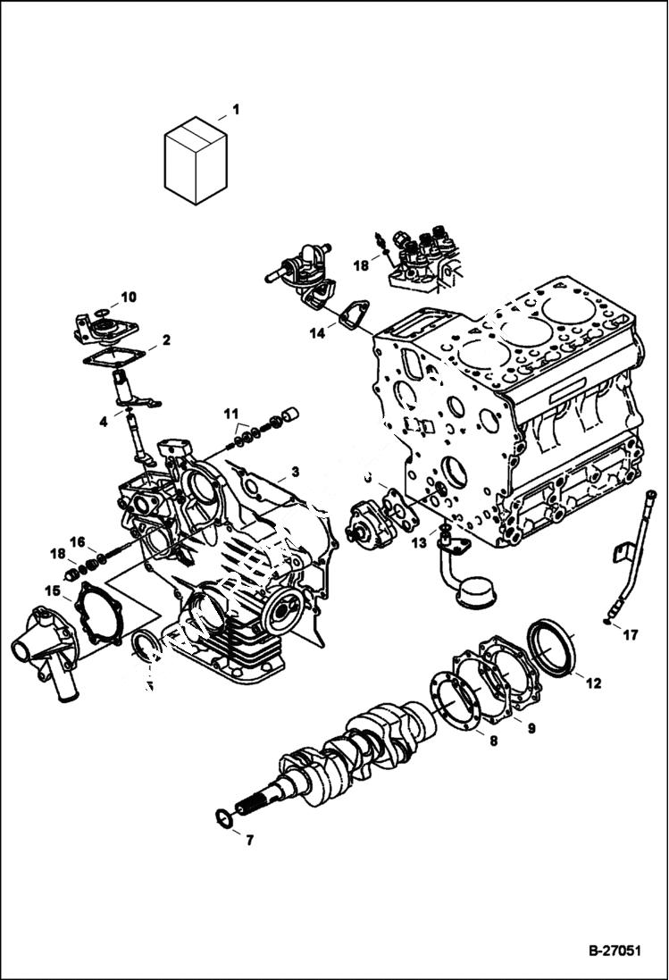 Схема запчастей Bobcat Mini Tracks Loaders - LOWER GASKET KIT POWER UNIT