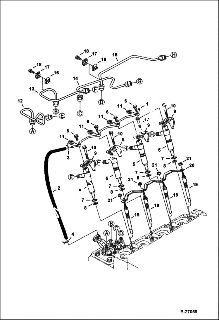 Схема запчастей Bobcat 435 - INJECTOR NOZZLES POWER UNIT