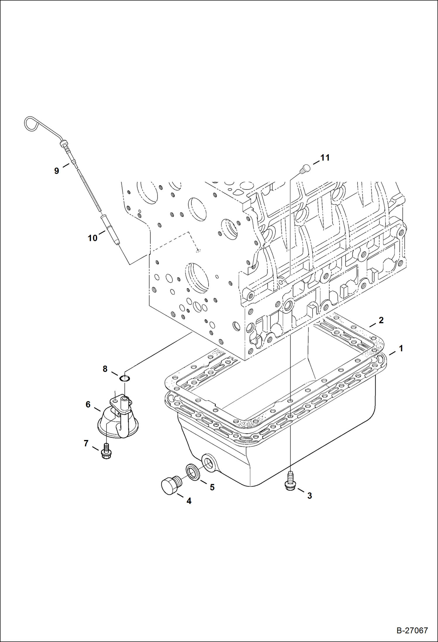 Схема запчастей Bobcat S-Series - OIL PAN POWER UNIT