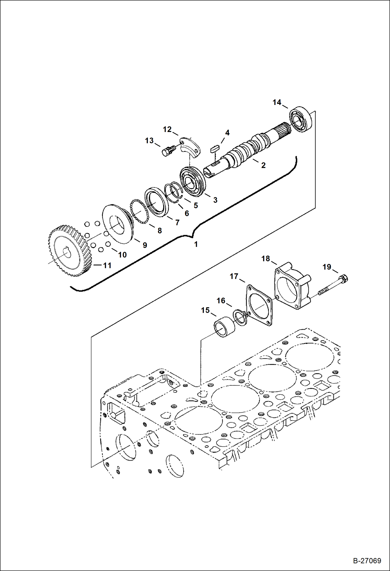 Схема запчастей Bobcat 331 - FUEL CAMSHAFT POWER UNIT