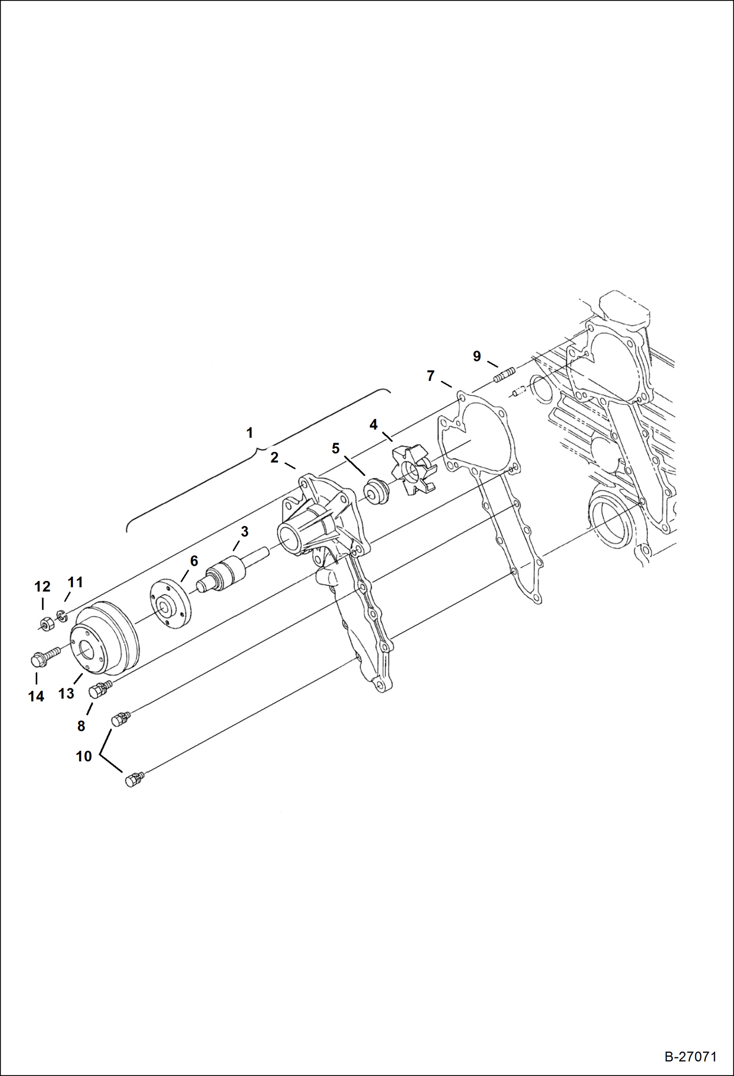 Схема запчастей Bobcat S-Series - WATER PUMP POWER UNIT