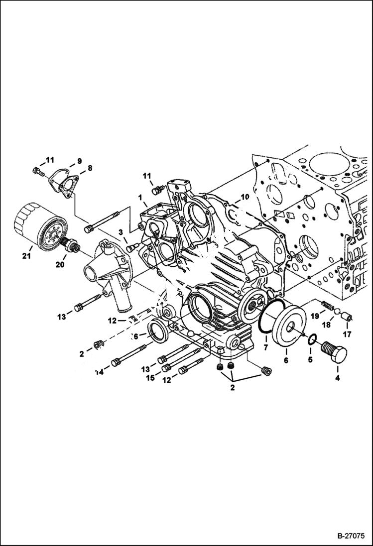 Схема запчастей Bobcat 323 - GEARCASE POWER UNIT