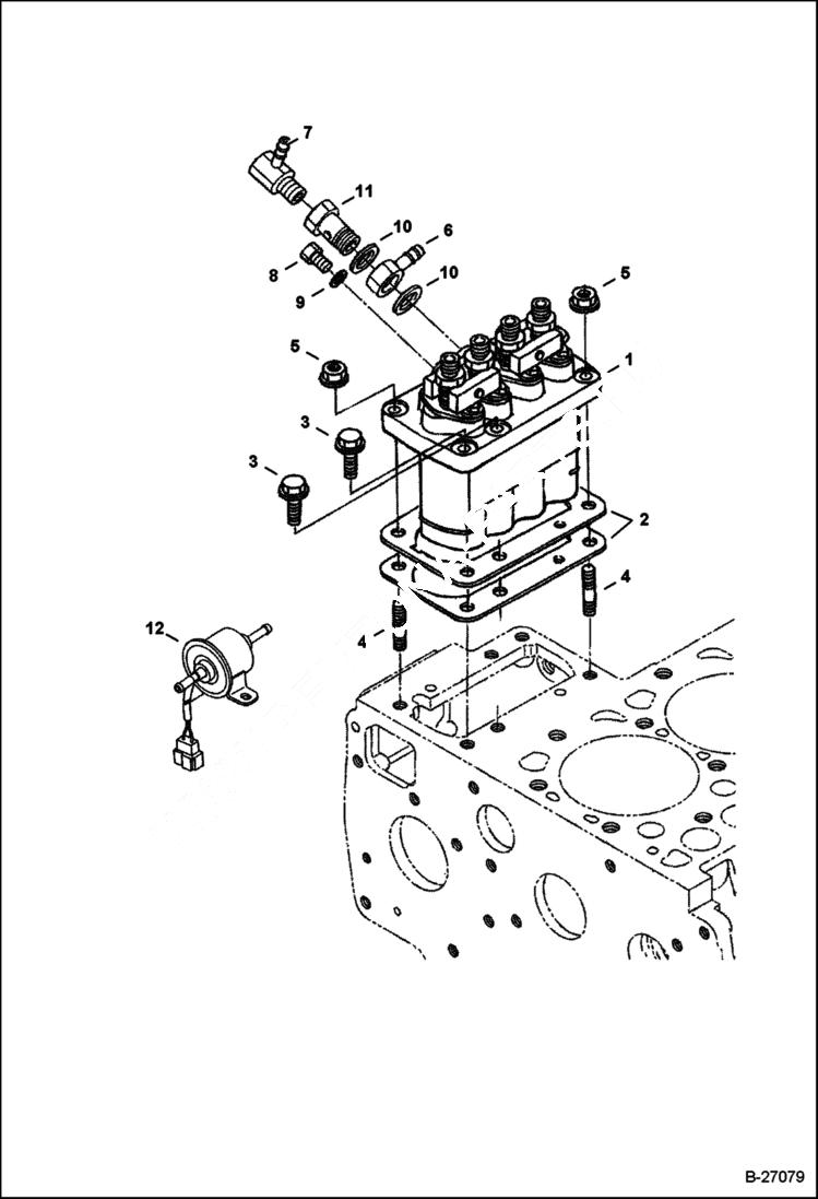 Схема запчастей Bobcat 435 - FUEL AND INJECTION PUMP POWER UNIT