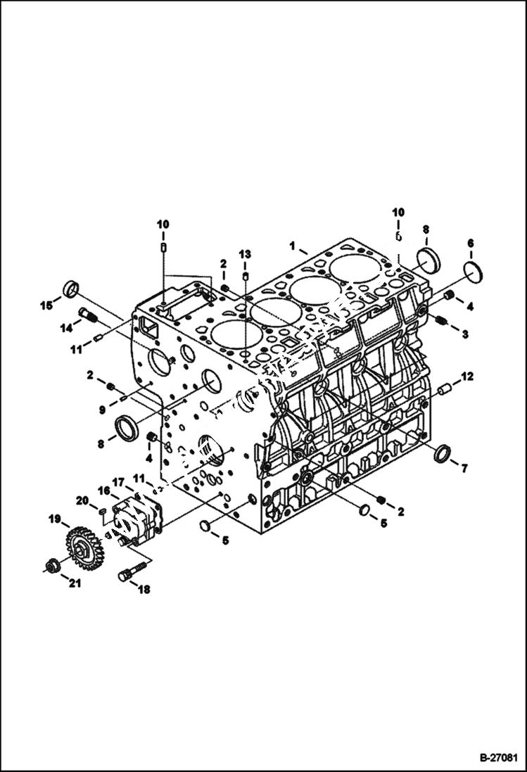 Схема запчастей Bobcat 435 - CRANKCASE POWER UNIT