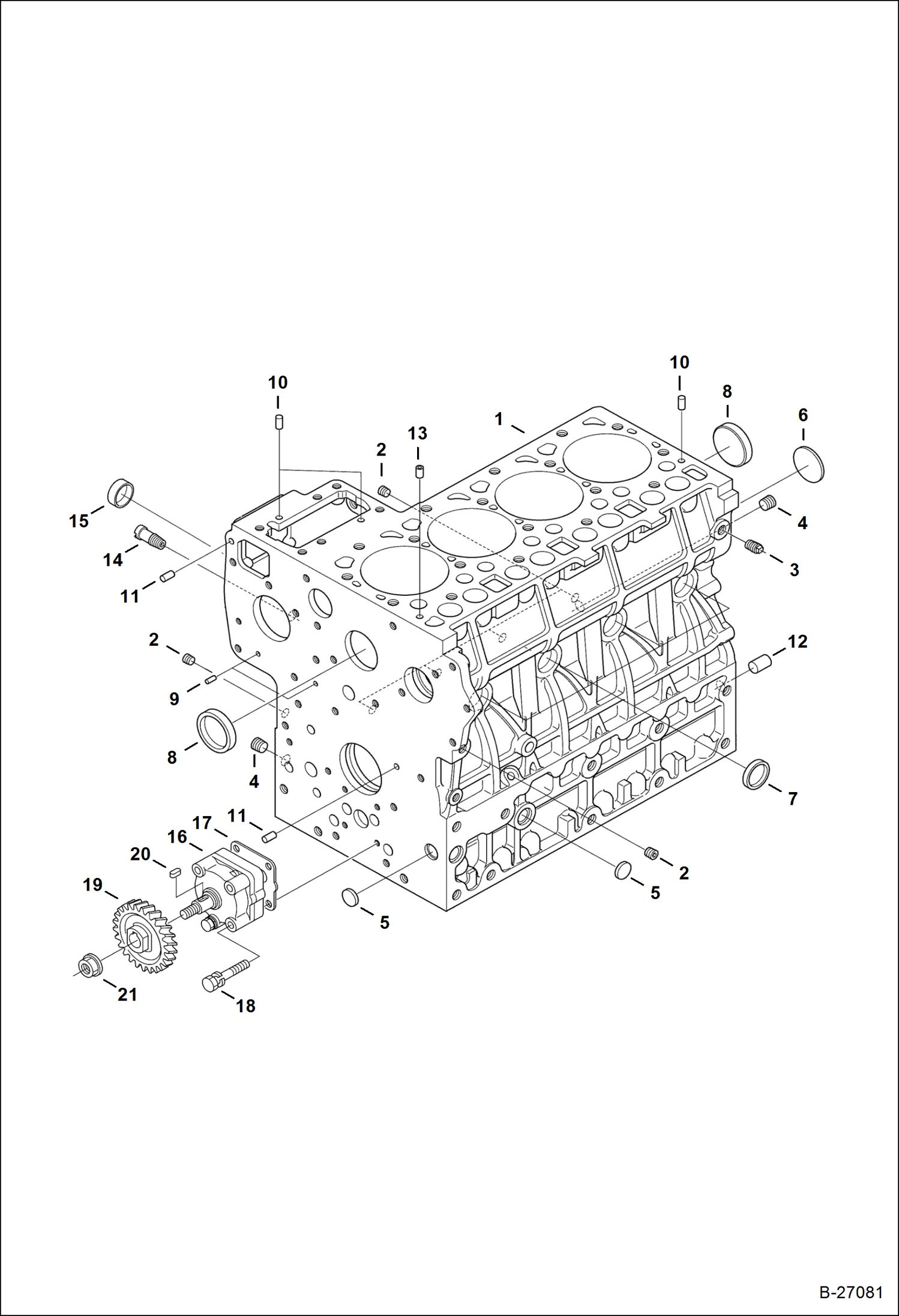 Схема запчастей Bobcat 435 - CRANKCASE POWER UNIT