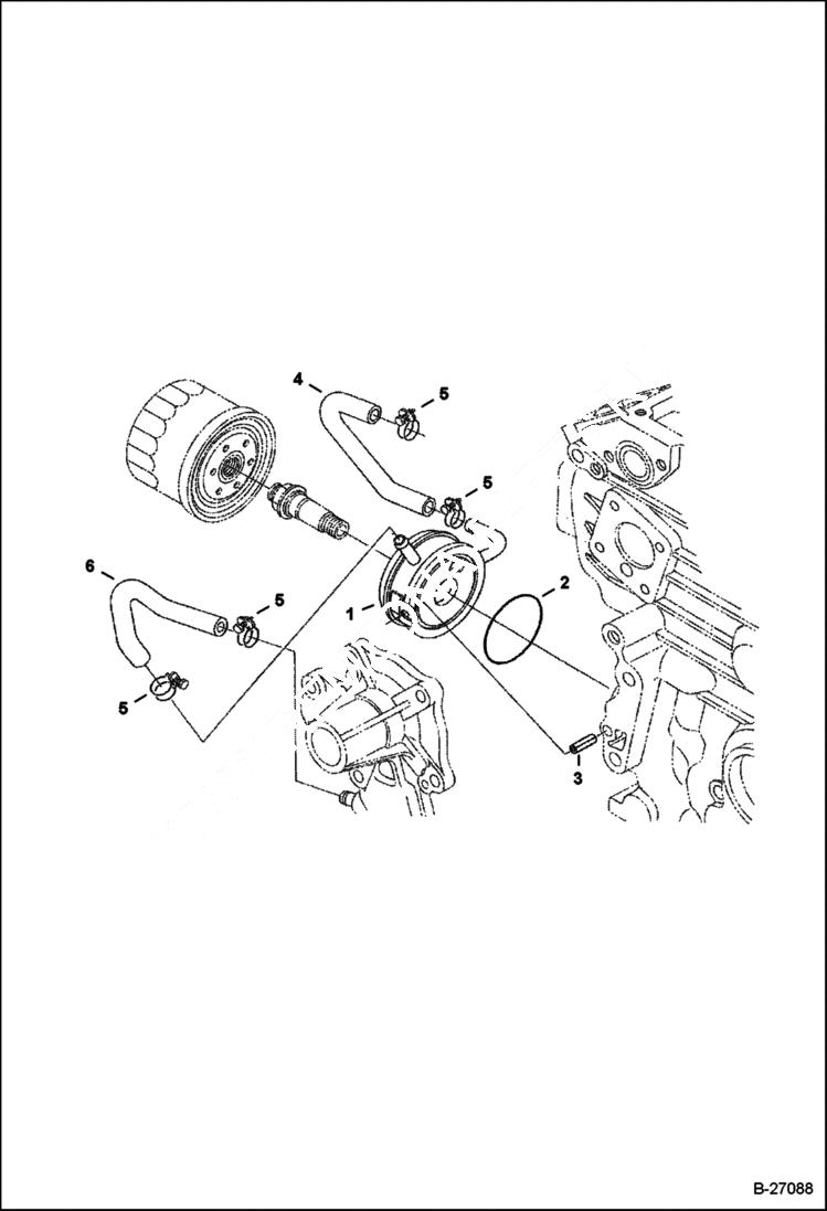 Схема запчастей Bobcat 341 - OIL COOLER POWER UNIT