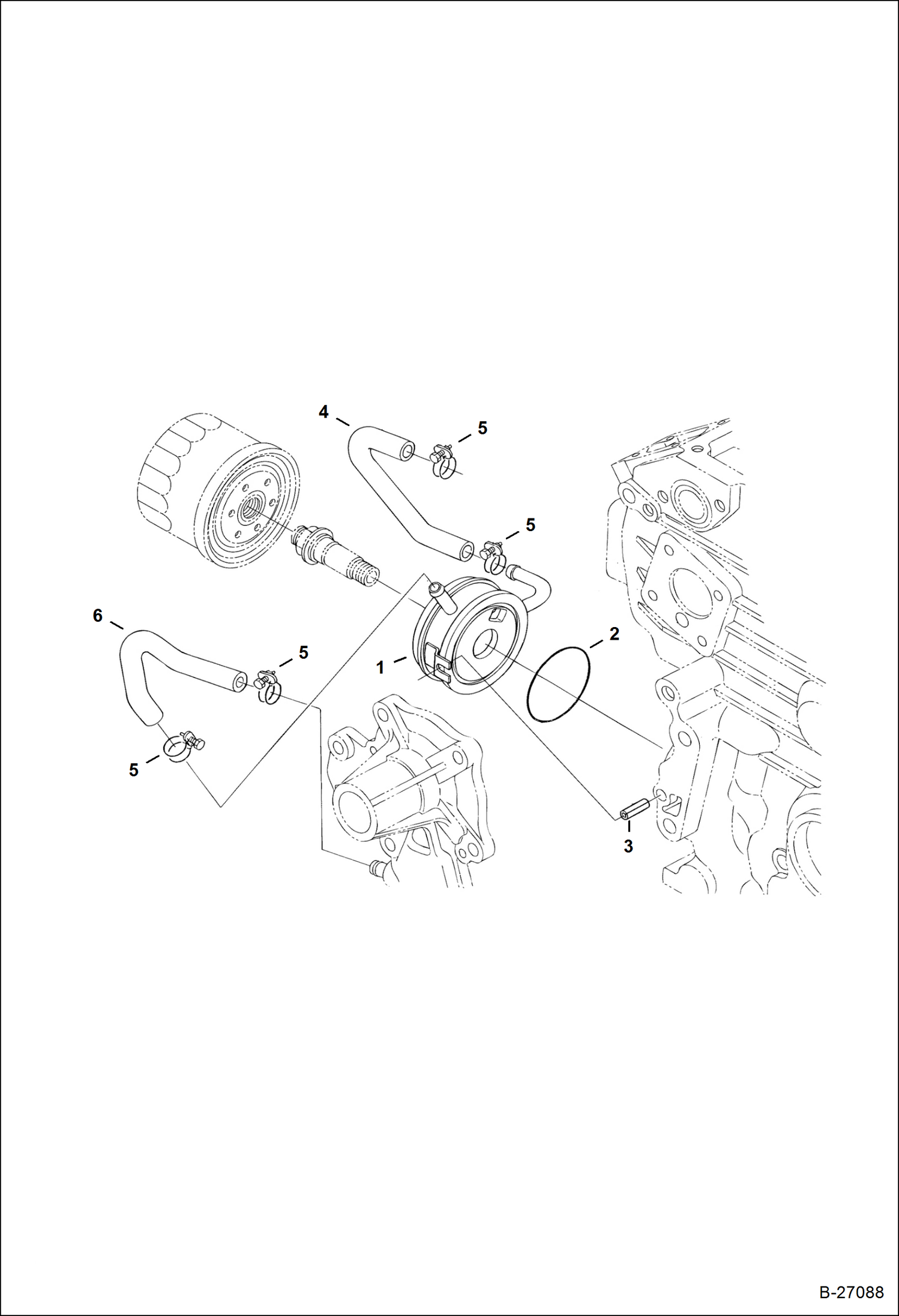 Схема запчастей Bobcat 337 - OIL COOLER POWER UNIT