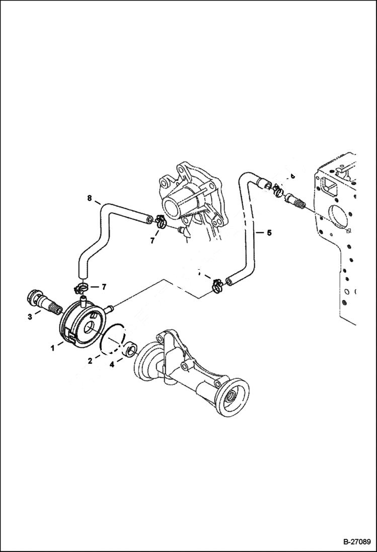 Схема запчастей Bobcat 435 - OIL COOLER POWER UNIT