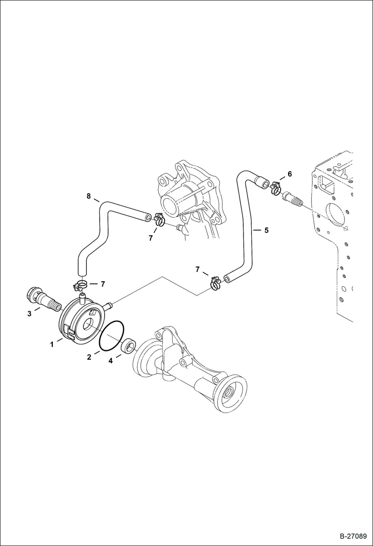 Схема запчастей Bobcat 435 - OIL COOLER POWER UNIT