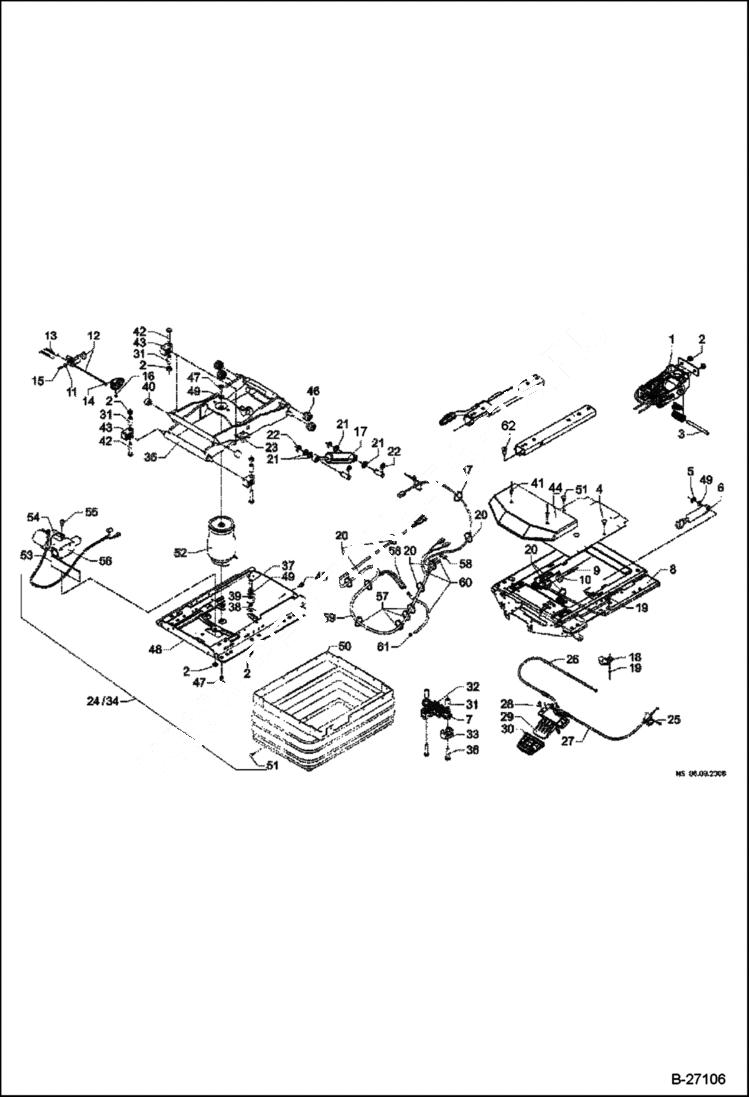 Схема запчастей Bobcat 442 - OPERATORS SEAT Suspension MSG 95 MAIN FRAME