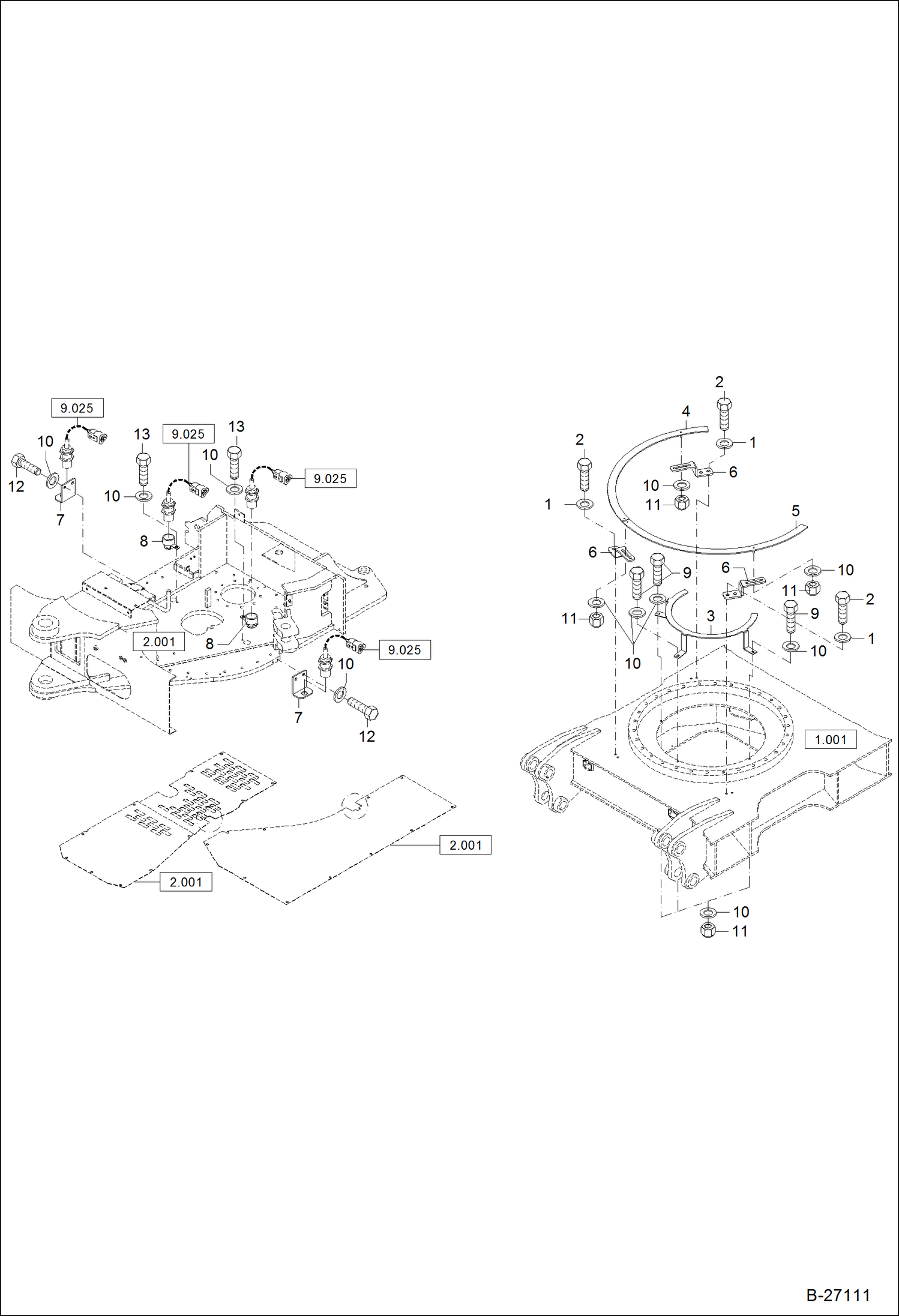 Схема запчастей Bobcat 442 - SLEW LIMITATION MAIN FRAME