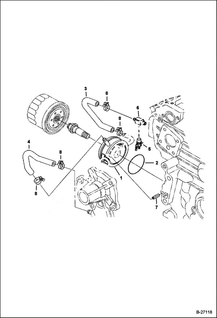 Схема запчастей Bobcat 5600 - OIL COOLER (Kubota - V2003-M-DI-T) POWER UNIT