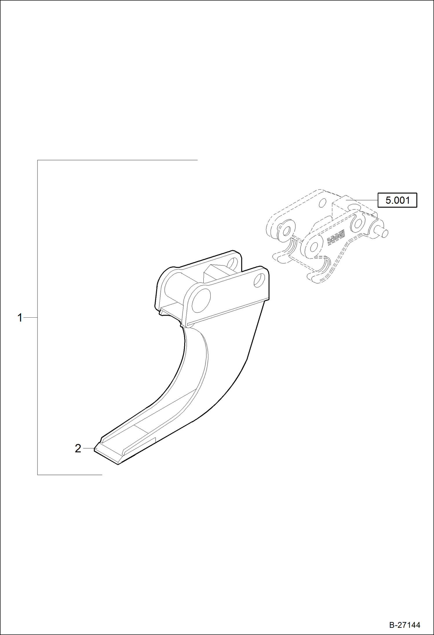 Схема запчастей Bobcat 442 - BUCKET Cable Ditch ACCESSORIES & OPTIONS