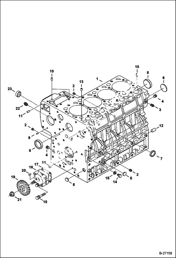 Схема запчастей Bobcat 430 - CRANKCASE POWER UNIT