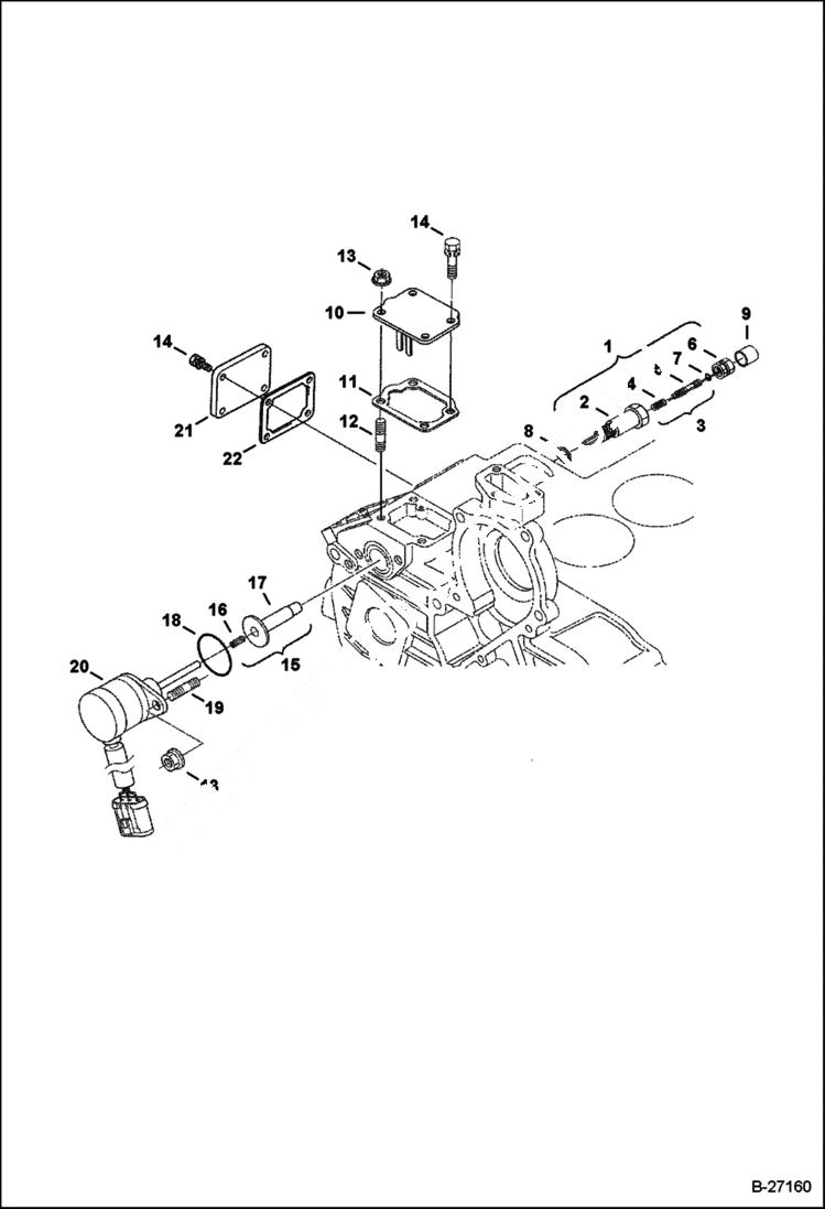 Схема запчастей Bobcat 430 - ENGINE STOP LEVER POWER UNIT