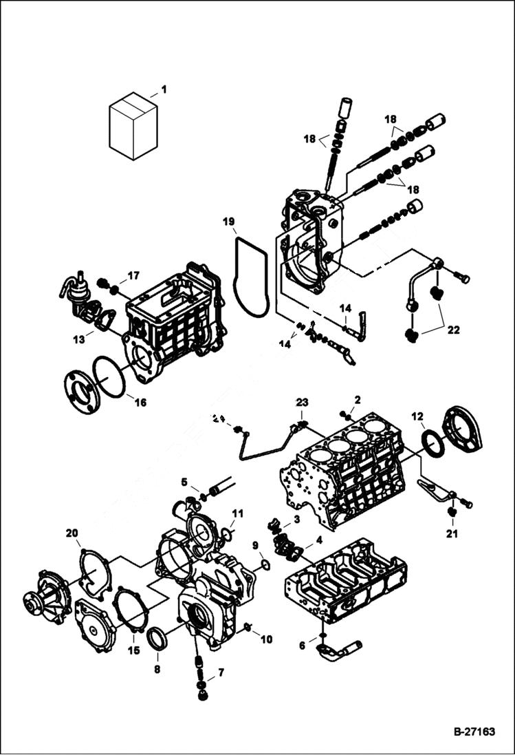 Схема запчастей Bobcat A-Series - LOWER GASKET KIT POWER UNIT